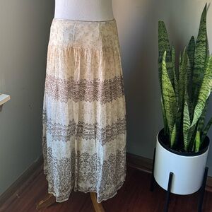 Jones New York Beige Boho Maxi Skirt Size S